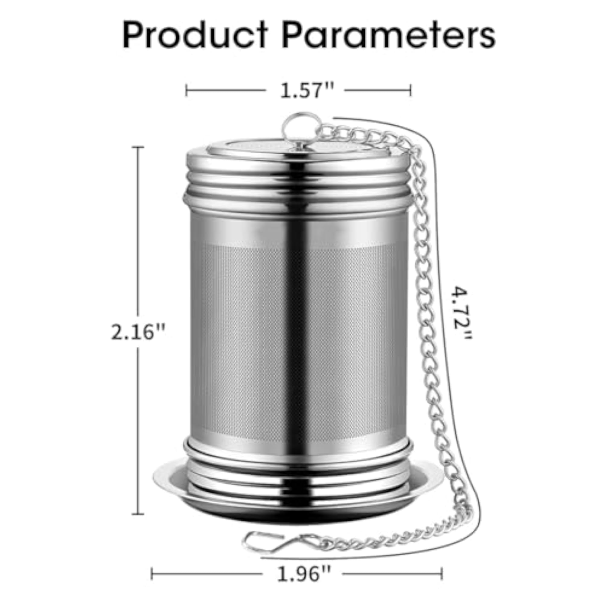 SUS Tea Filter Fine Mesh Strainer with Tray